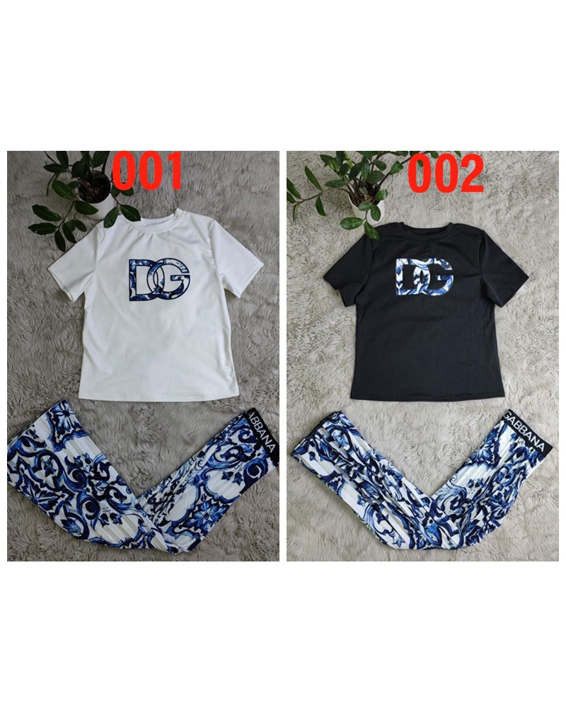 D&G tシャツロングスカートセット潮流ファッション