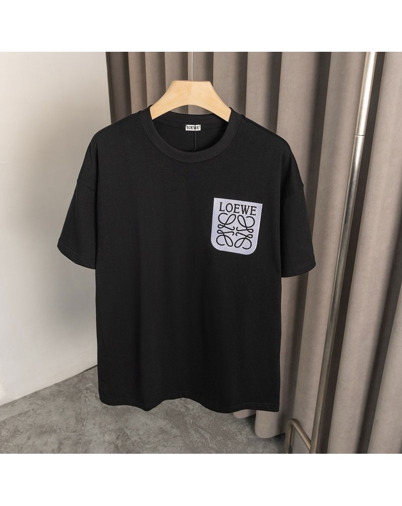 ロエベ tシャツ精緻刺繍お洒落人気ブランドティシャツコットントップスペアお揃い