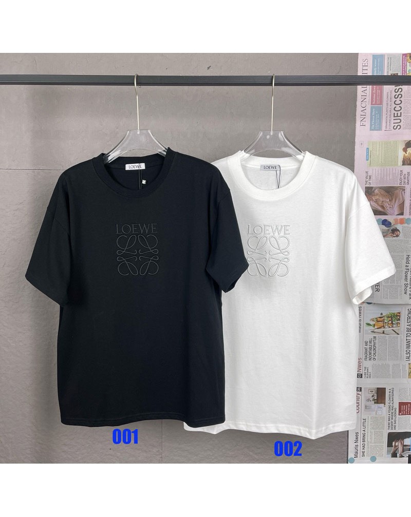 ロエベ tシャツペアお揃い精緻刺繍ティシャツ短袖カジュアル大きめサイズ