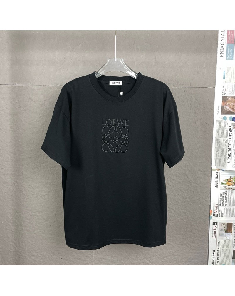 ロエベ tシャツペアお揃い精緻刺繍ティシャツ短袖カジュアル大きめサイズ