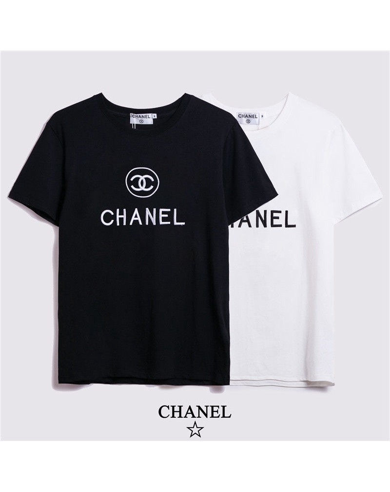 chanel tシャツ半袖お洒落人気ブランドウェアトップスカジュアルファッション上着コットン製ソフト通気性吸汗性よい