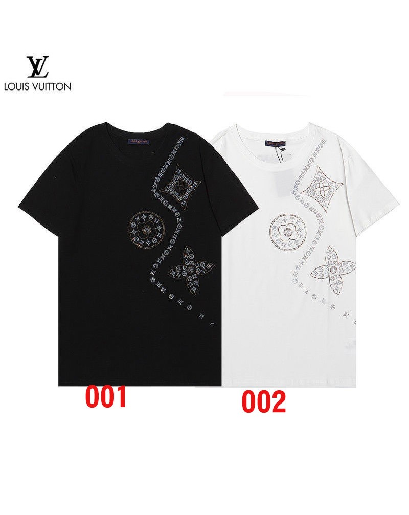 vuitton tシャツ半袖男女兼用人気ファッションカジュアルお洒落コットン製トップス経典モノグラム付き