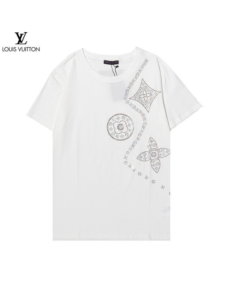 vuitton tシャツ半袖男女兼用人気ファッションカジュアルお洒落コットン製トップス経典モノグラム付き