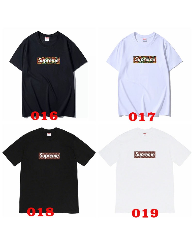 シュプリーム ｔシャツ半袖お洒落個性キャラクタープリント付きコットン製潮流ティシャツ短袖男女向け人気上着