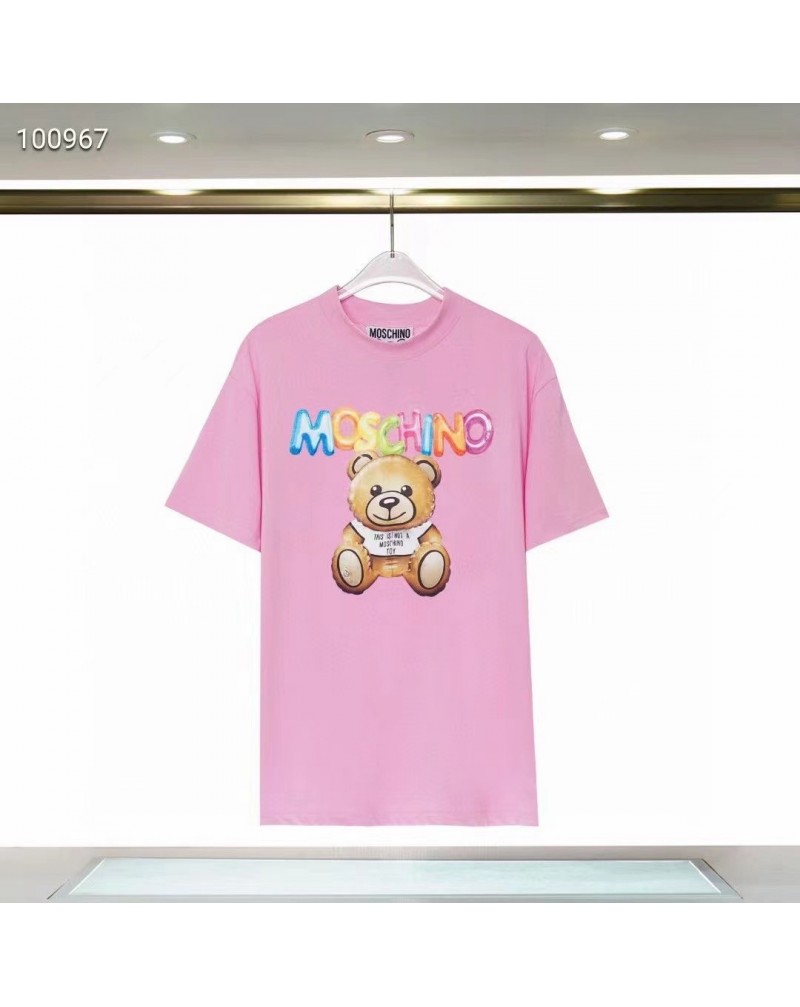 モスキーノ Tシャツ半袖可愛いクマちゃん付きコットンティシャツ短袖ペアお揃い人気ブランドトップス