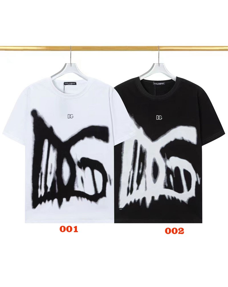 D&G Tシャツ半袖潮流個性落書きペアお揃いティシャツ短袖男女向け