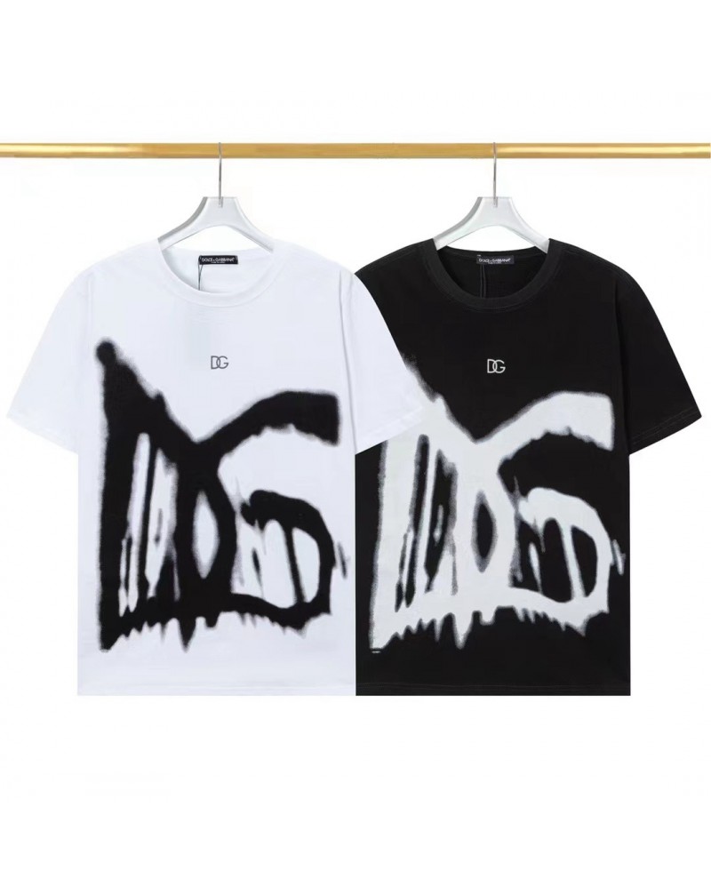 D&G Tシャツ半袖潮流個性落書きペアお揃いティシャツ短袖男女向け